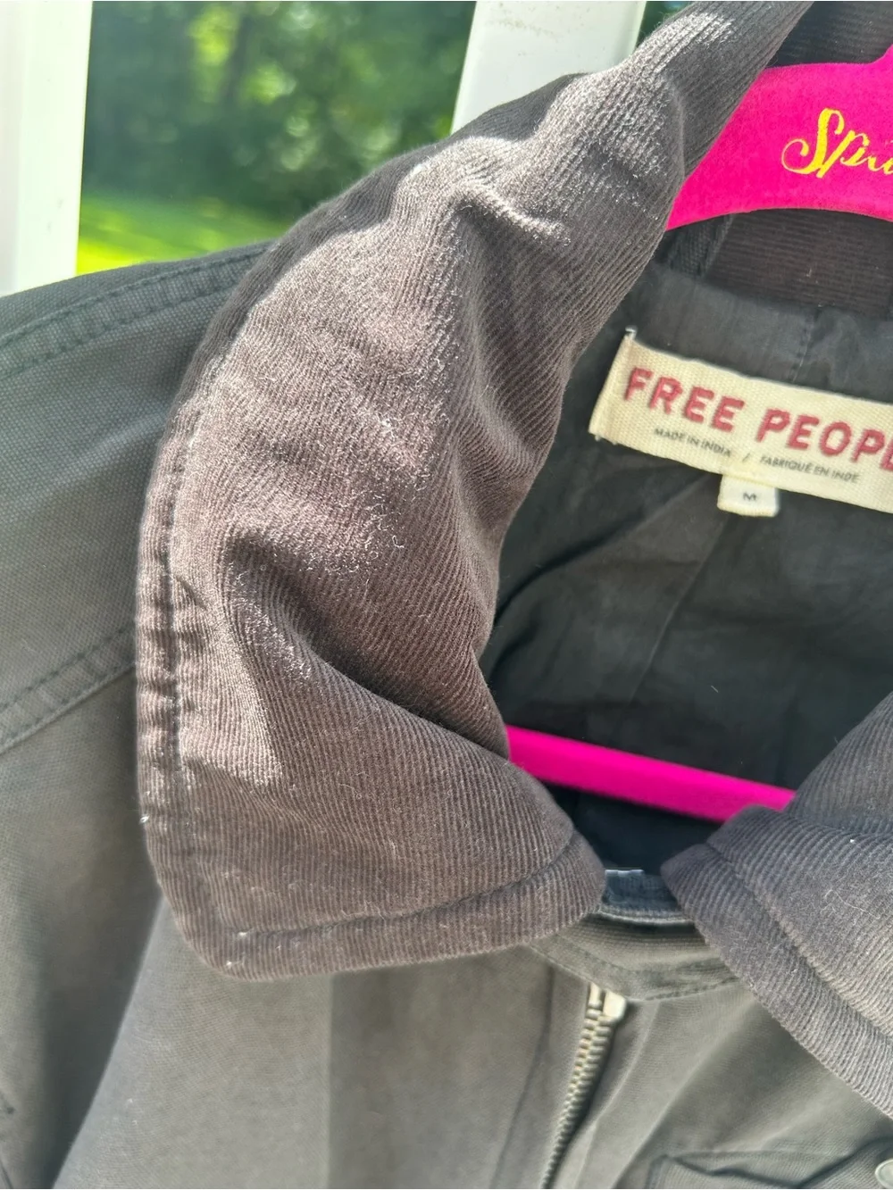 Free People Dark Charcoal/ Black Zip-Up Jacket